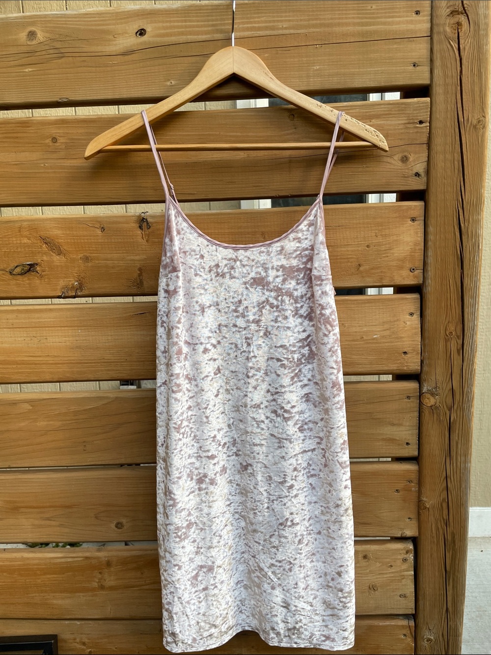 Victoria's Secret Blush Pink Crushed Velvet Slip Chemise